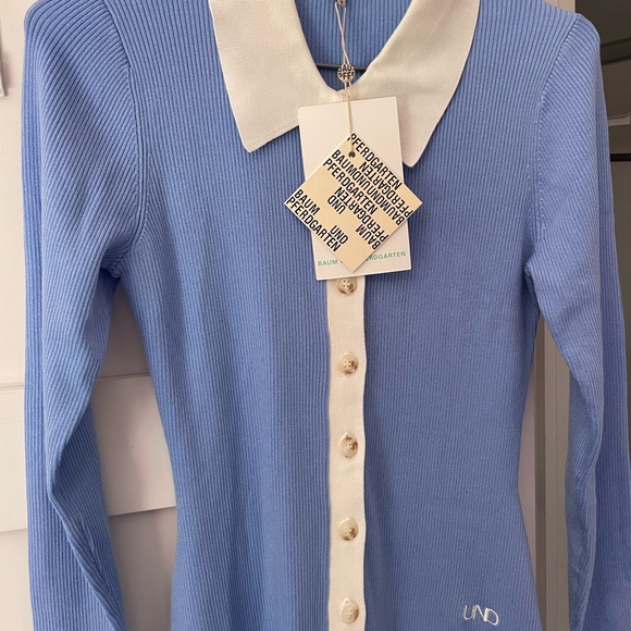 BAUM UND PFERDGARTEN midi blue ribbed knit dress - Picture 4 of 15